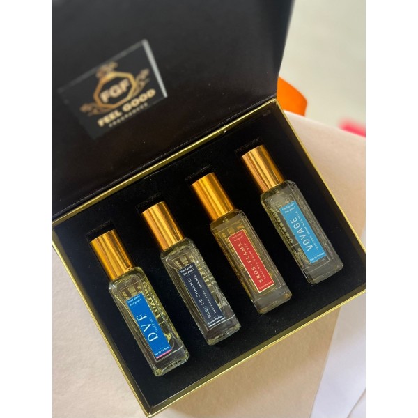 Luxury 4-Set Designer Perfume Gift Pack – Perfect for Corporate, Wedding & Seasonal Gifts from Feel Good Fragrances