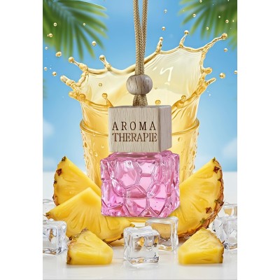 Citrus orange car perfume gel placed inside car dashboard accessory setup