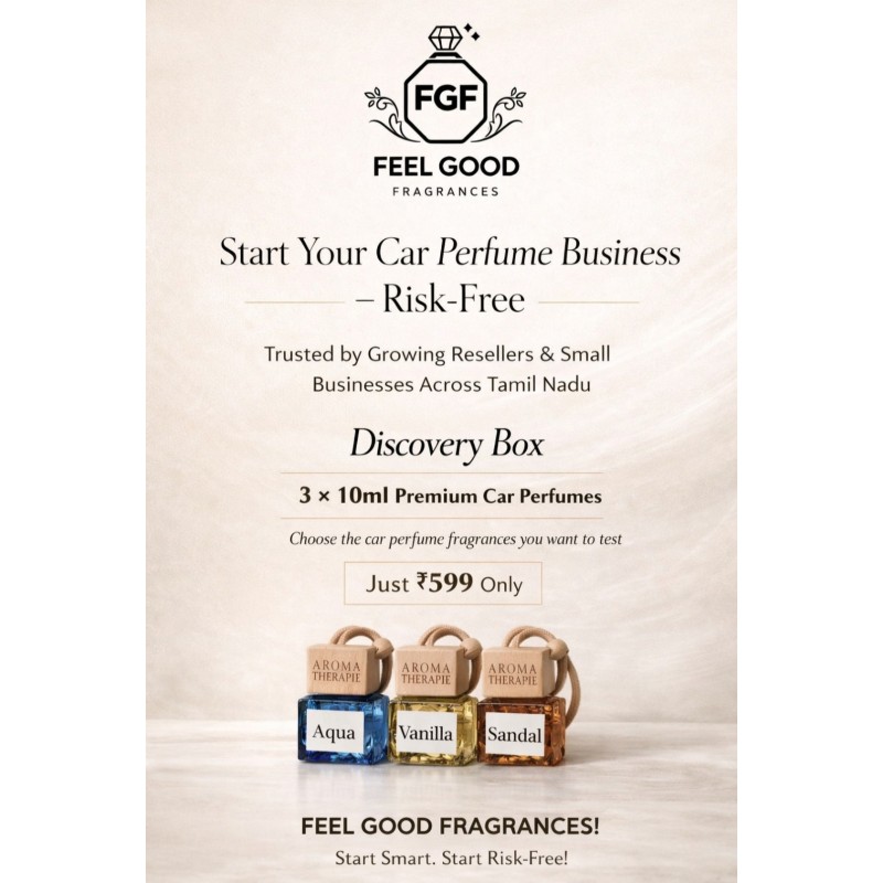 FGF Premium Car Perfumes – Wholesale & Reseller Opportunity for Car Wash, Detailing & Accessories Shops in Coimbatore | Inspired Perfume | Feel Good Fragrances
